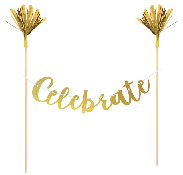 Celebrate Letter Banner Cake Topper Front_Flat