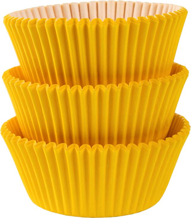 Moules en papier jaune soleil, paq. 75 Front_Flat