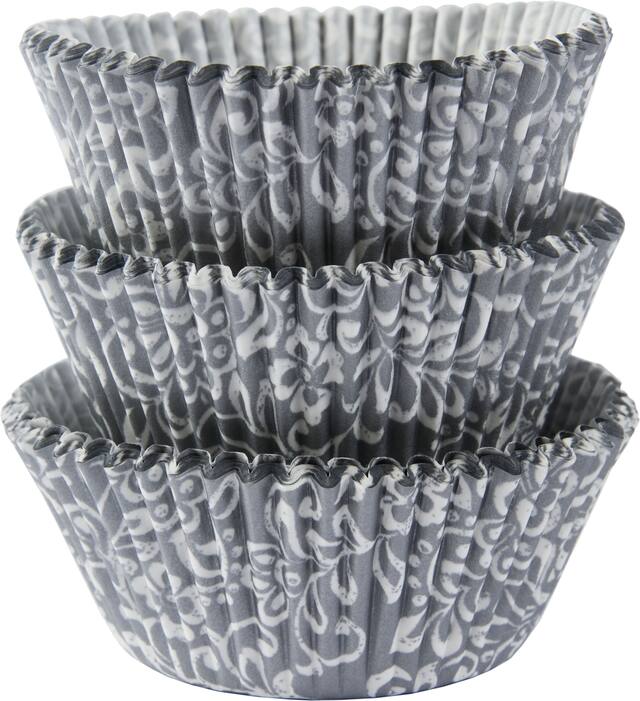 Moules en forme de volute, argent et blanc, paq. 75 Front_Flat