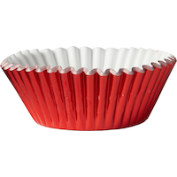 Moules en papier rouge métallique, paq. 24 Front_Elevated