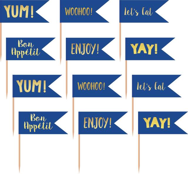 Royal Blue Party Picks, 24-ct Front_Flat