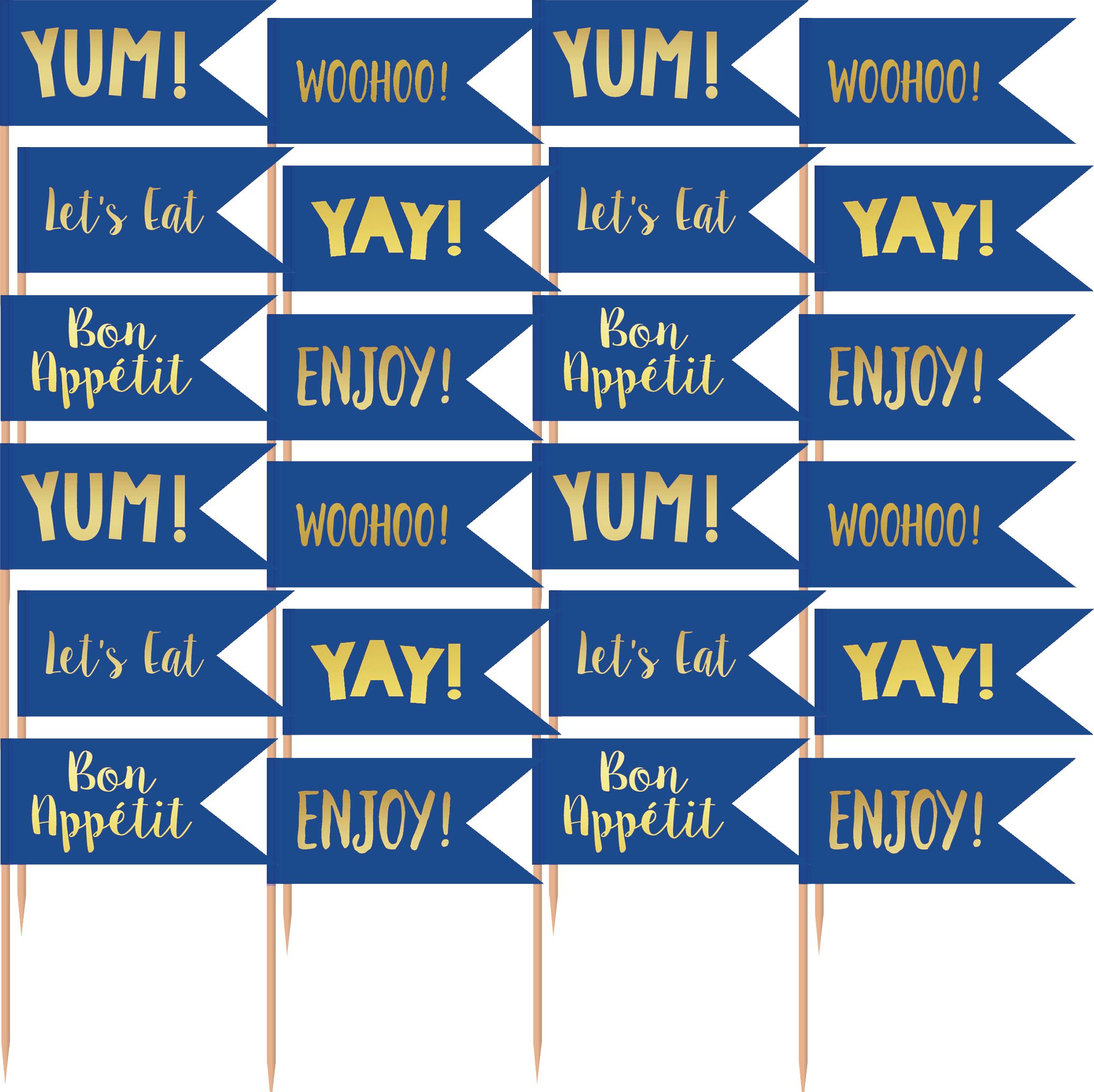 Royal Blue Party Picks, 24-ct Front_Flat