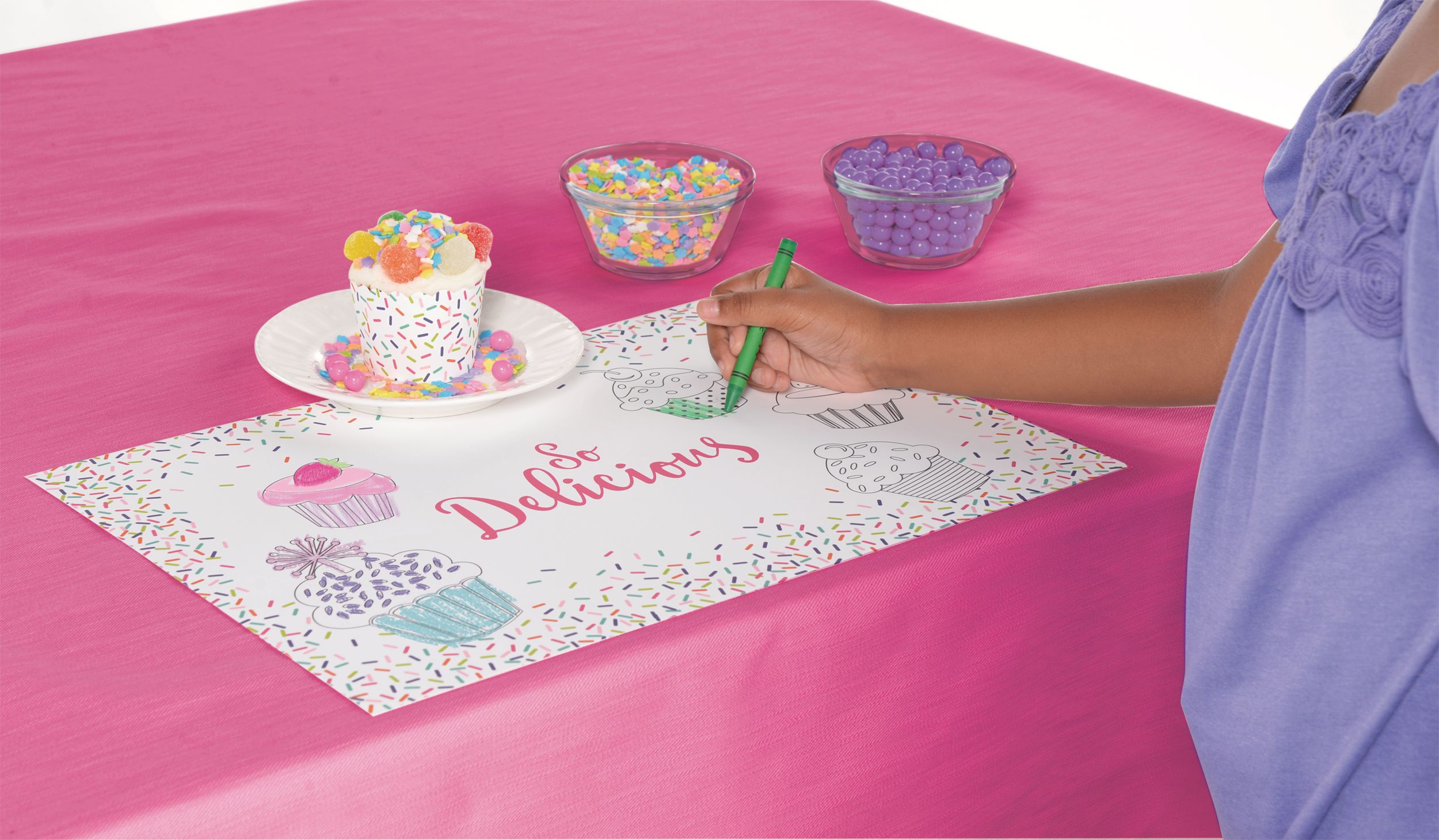 Colourful Sprinkles Colouring Placemats, 24-pk Bottom_Plunge