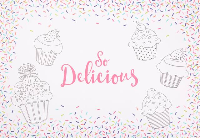 Colourful Sprinkles Colouring Placemats, 24-pk Overhead_Flat