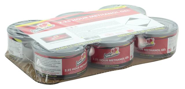 Bidons de carburant en gel de méthanol, argent, 6,1 oz, paq. 6, pour réchauffer les aliments Front_Three_Fourths_Angled_Left