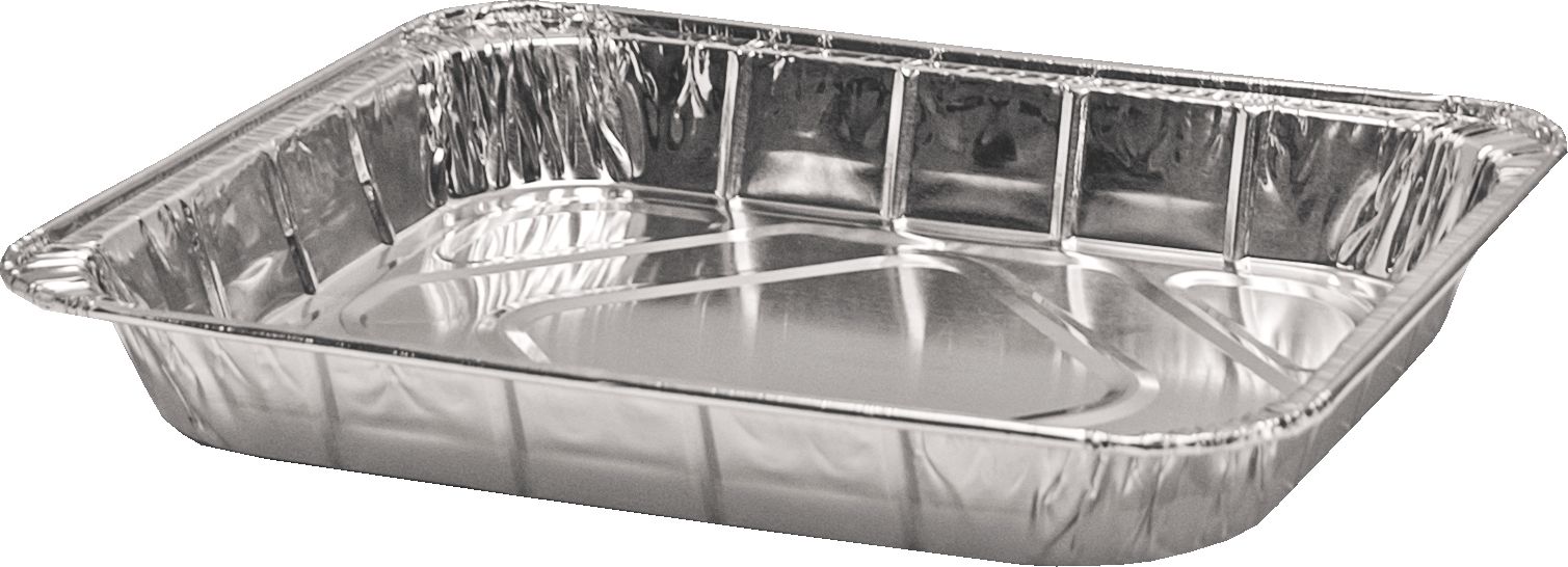 Rectangle Foil Reusable Half Size Steam Baking Pan, Silver, 12-in, for Baking/Cooking/Steaming Front_Angled_Left