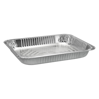 Rectangle Foil Reusable Half Size Steam Baking Pan, Silver, 12-in, for Baking/Cooking/Steaming Front_Angled_Left