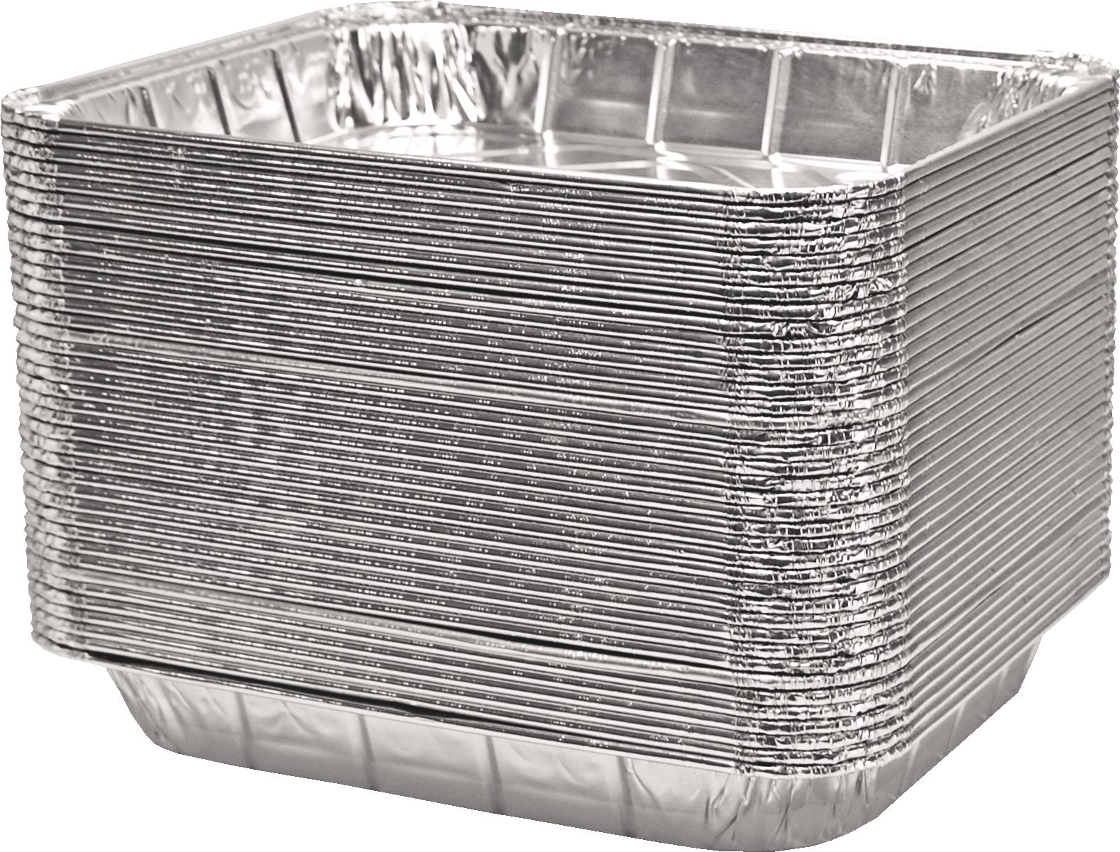 Rectangle Foil Reusable Half Size Steam Baking Pan, Silver, 12-in, for Baking/Cooking/Steaming Front_Angled_Left