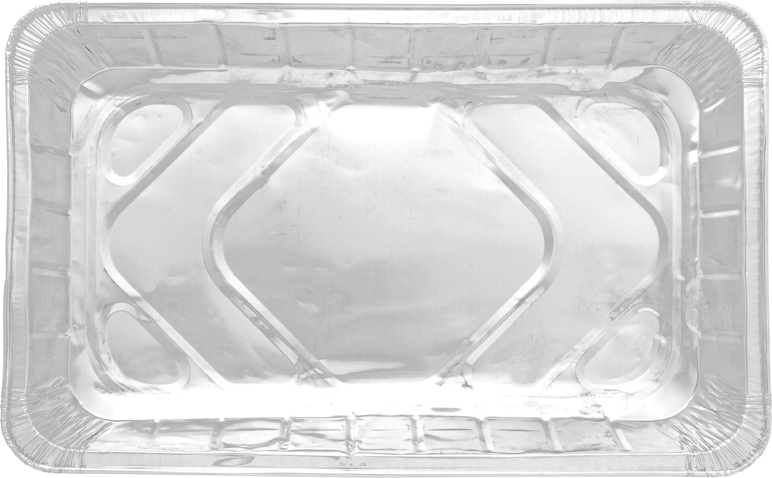 Rectangle Foil Reusable Medium Size Steam Baking Pan, Silver, 20-in, for Baking/Cooking/Steaming Overhead_Flat