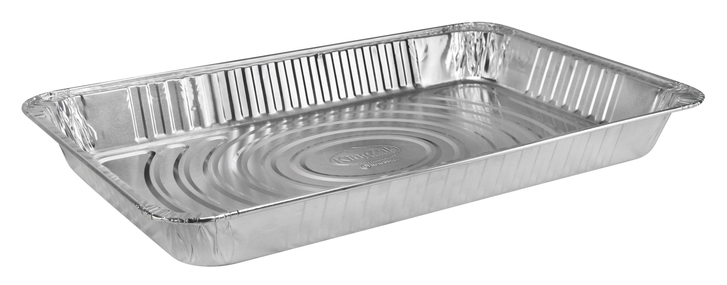 Rectangle Foil Reusable Medium Size Steam Baking Pan, Silver, 20-in, for Baking/Cooking/Steaming Front_Three_Fourths_Angled_Right