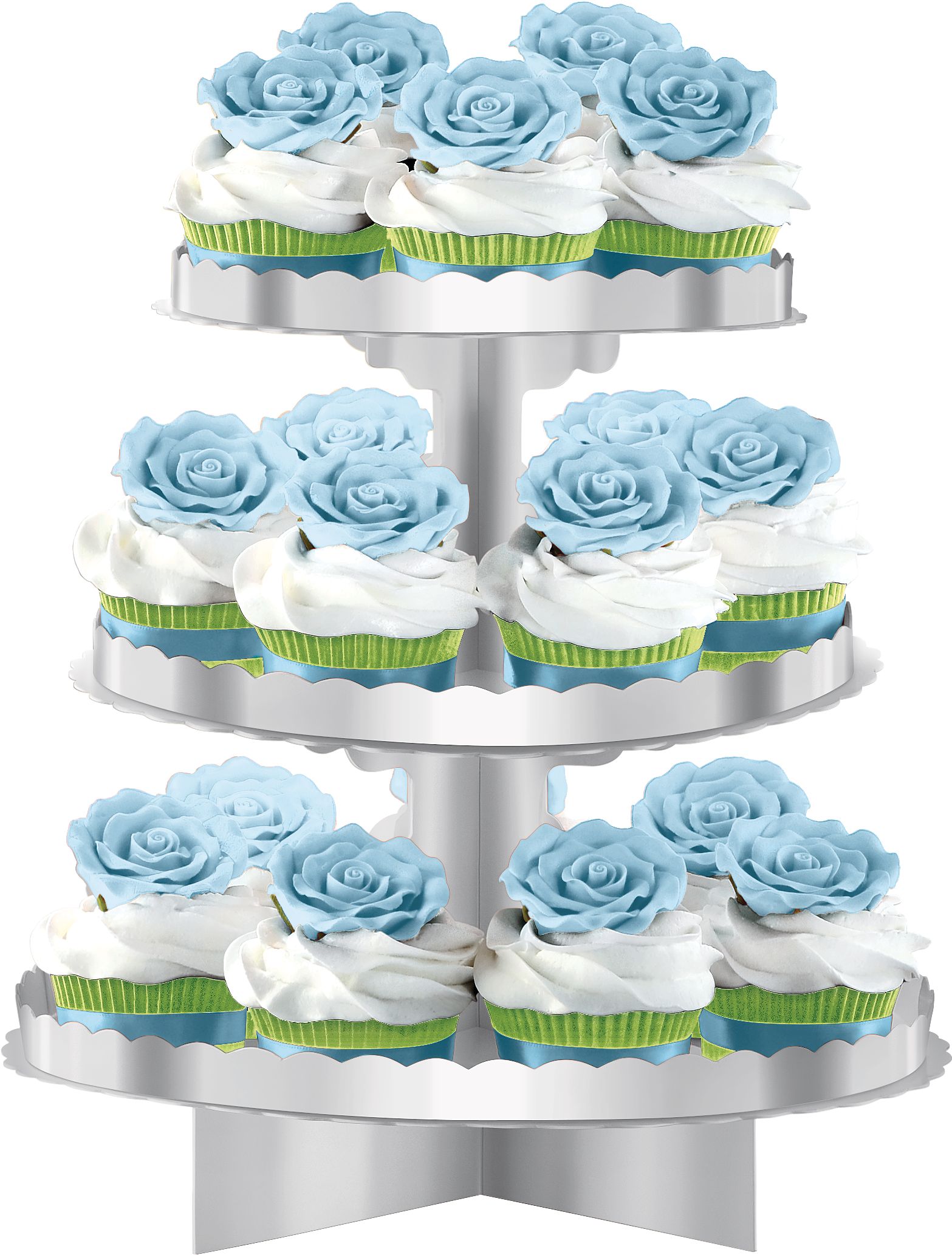Silver Cupcake Stand Front_Elevated