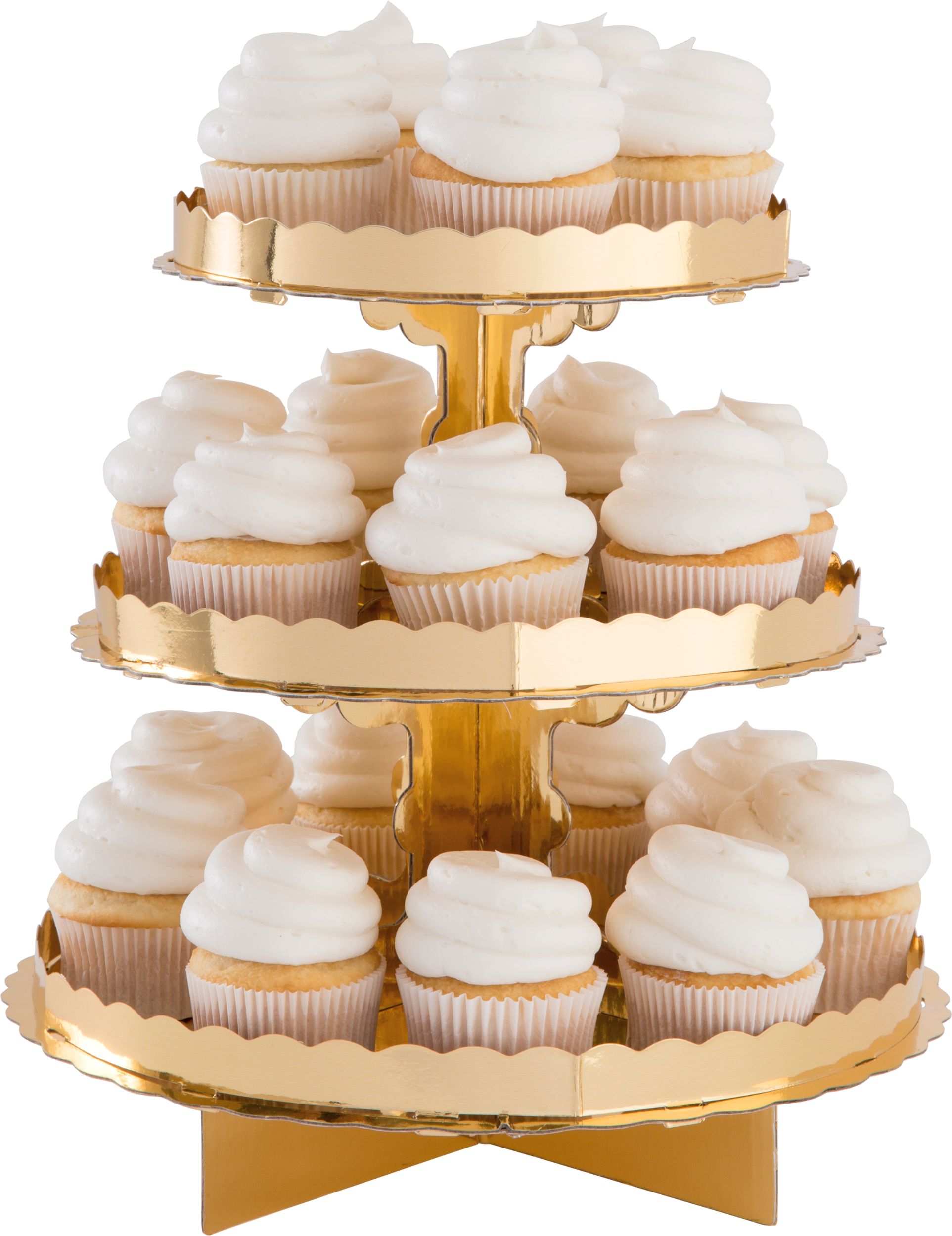 Cupcake Stand, Gold Front_Elevated