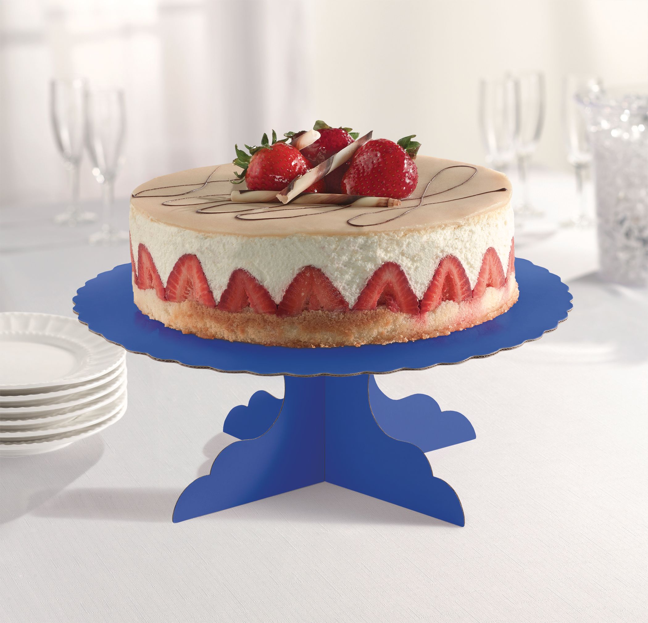 Royal Blue Cake Stand Front_Elevated