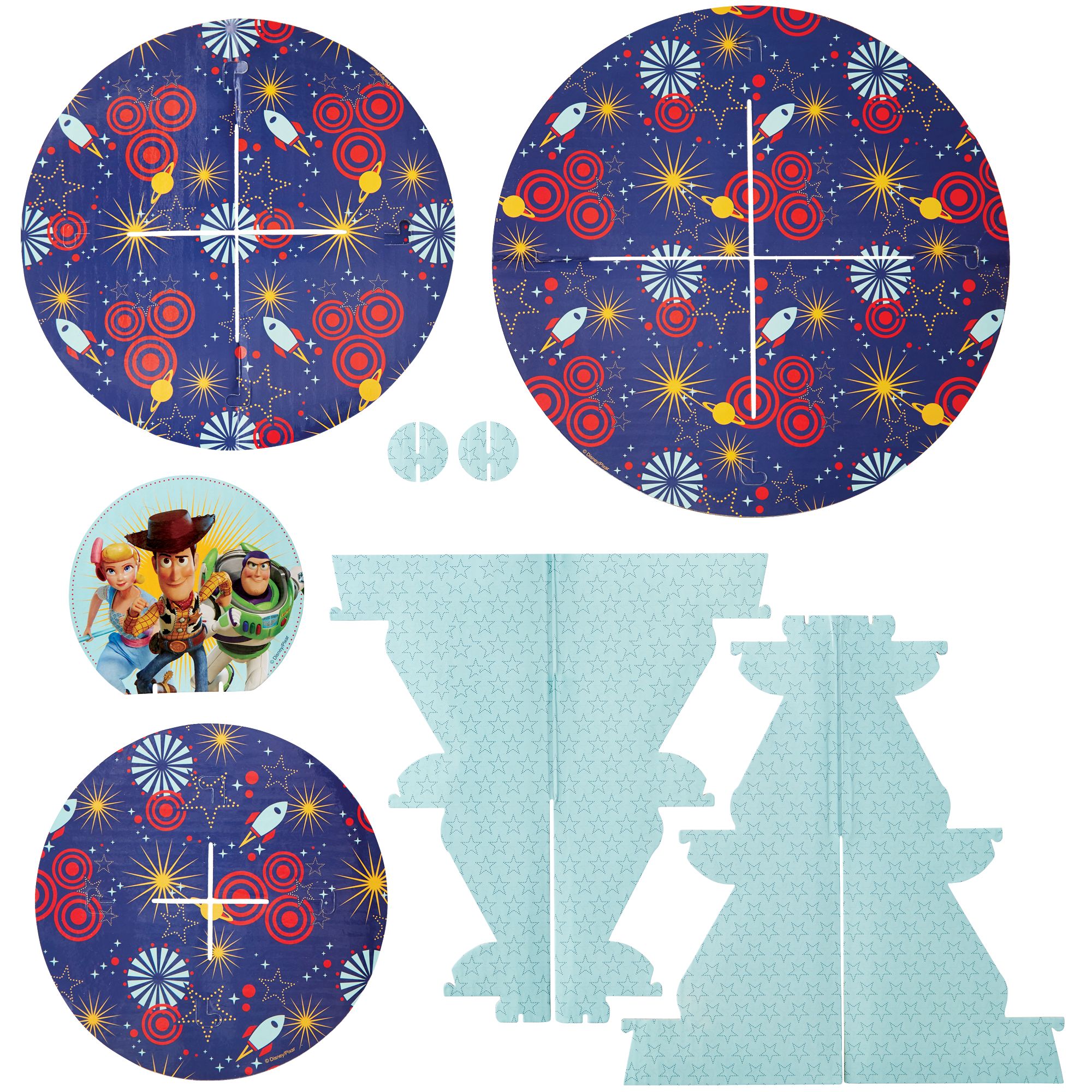 Disney Pixar Toy Story Wilton 3-Tier Treat Stand, Blue, 11.7-16-in, for Treat Display Birthday Party Composite_or_Mixed