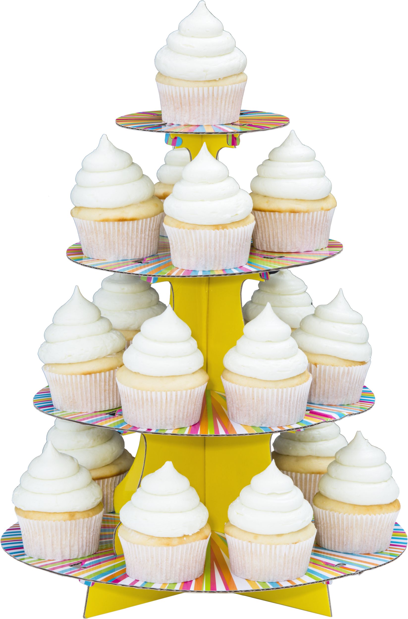 Wilton 4-Tier Treat Stand, Yellow, 12x10.5-in, for Treat Display Birthday/Baby Shower/Wedding/Anniversary Front_Elevated