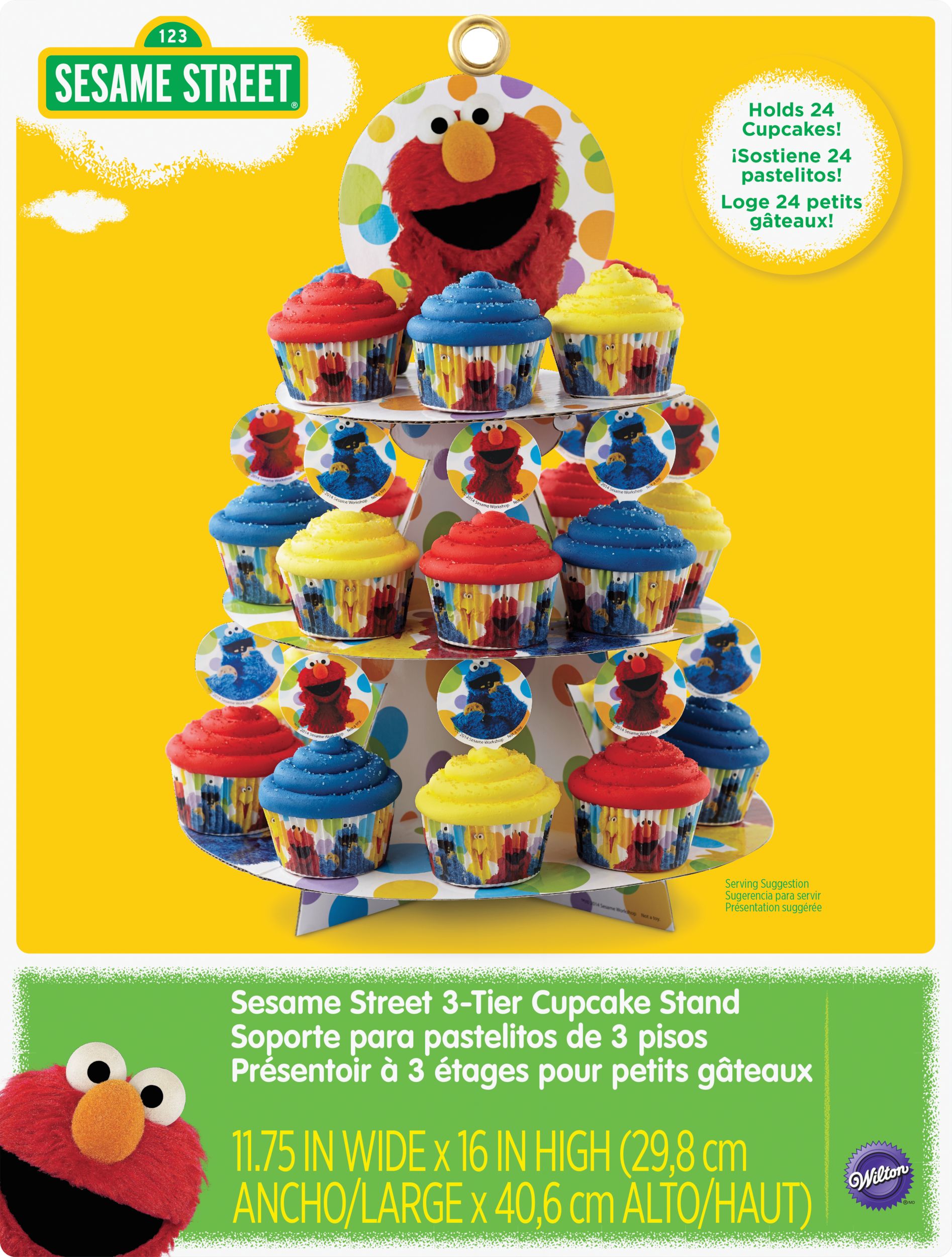 Wilton Elmo Cupcake Stand, 11.8-in x15-in Front_Flat