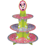Présentoir à friandises à 3 niveaux Wilton Disney Minnie Mouse, rose/mauve, 11,7 à 16 po, pour fête d'anniversaire Front_Elevated