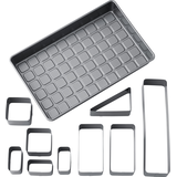 Wilton Rectangle Aluminum Reusable Number Letter Pan Set, Silver, 14.5-in, 10-pk, for Baking Composite_or_Mixed