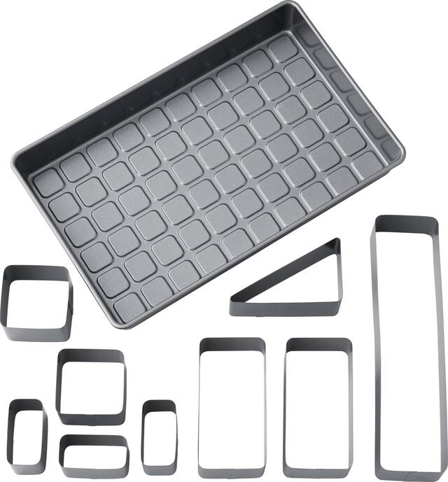 Wilton Rectangle Aluminum Reusable Number Letter Pan Set, Silver, 14.5-in, 10-pk, for Baking Composite_or_Mixed