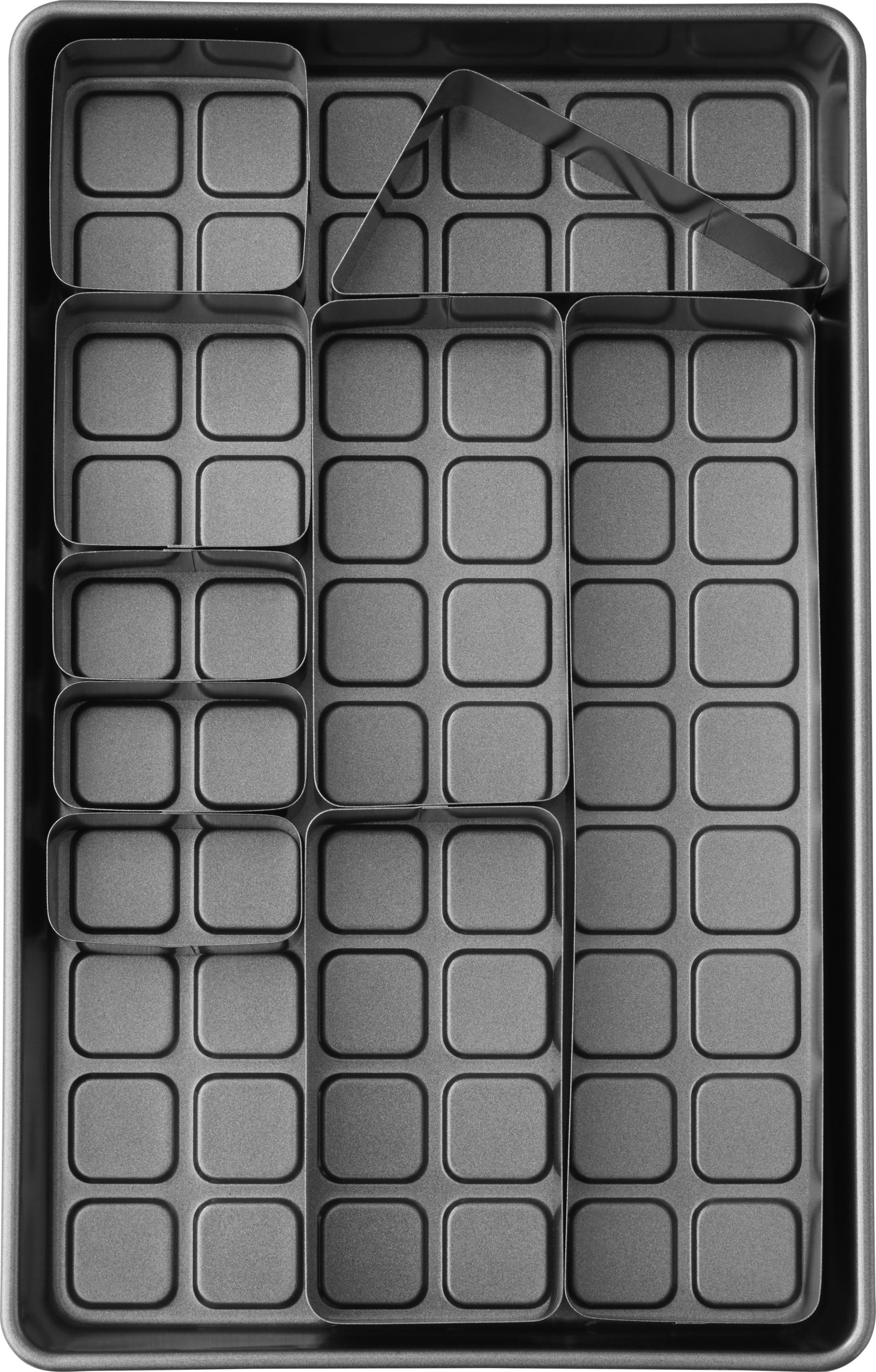 Wilton Rectangle Aluminum Reusable Number Letter Pan Set, Silver, 14.5-in, 10-pk, for Baking Overhead_Flat