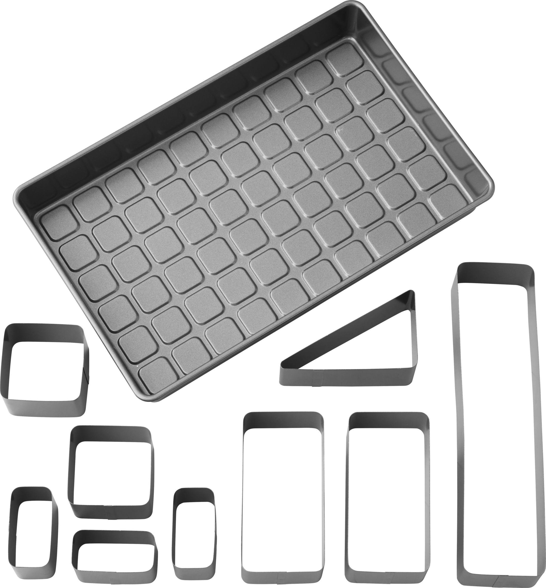 Wilton Rectangle Aluminum Reusable Number Letter Pan Set, Silver