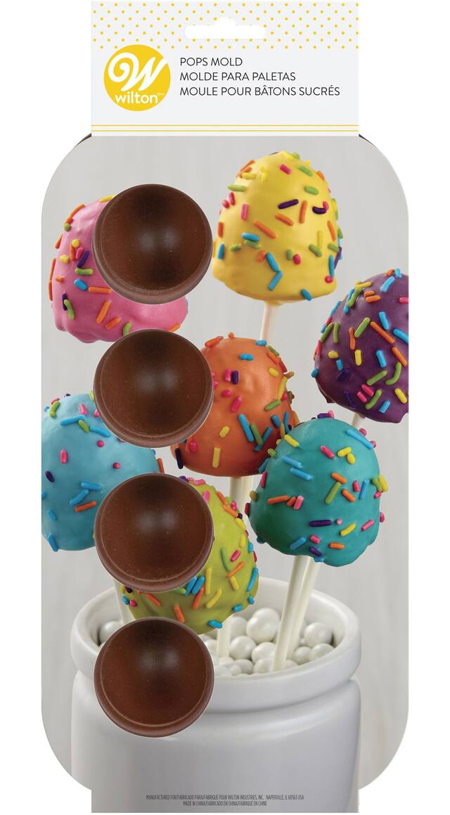 Round Brownie Pop Mold, 1 Sheet, 8-pk Front_Flat