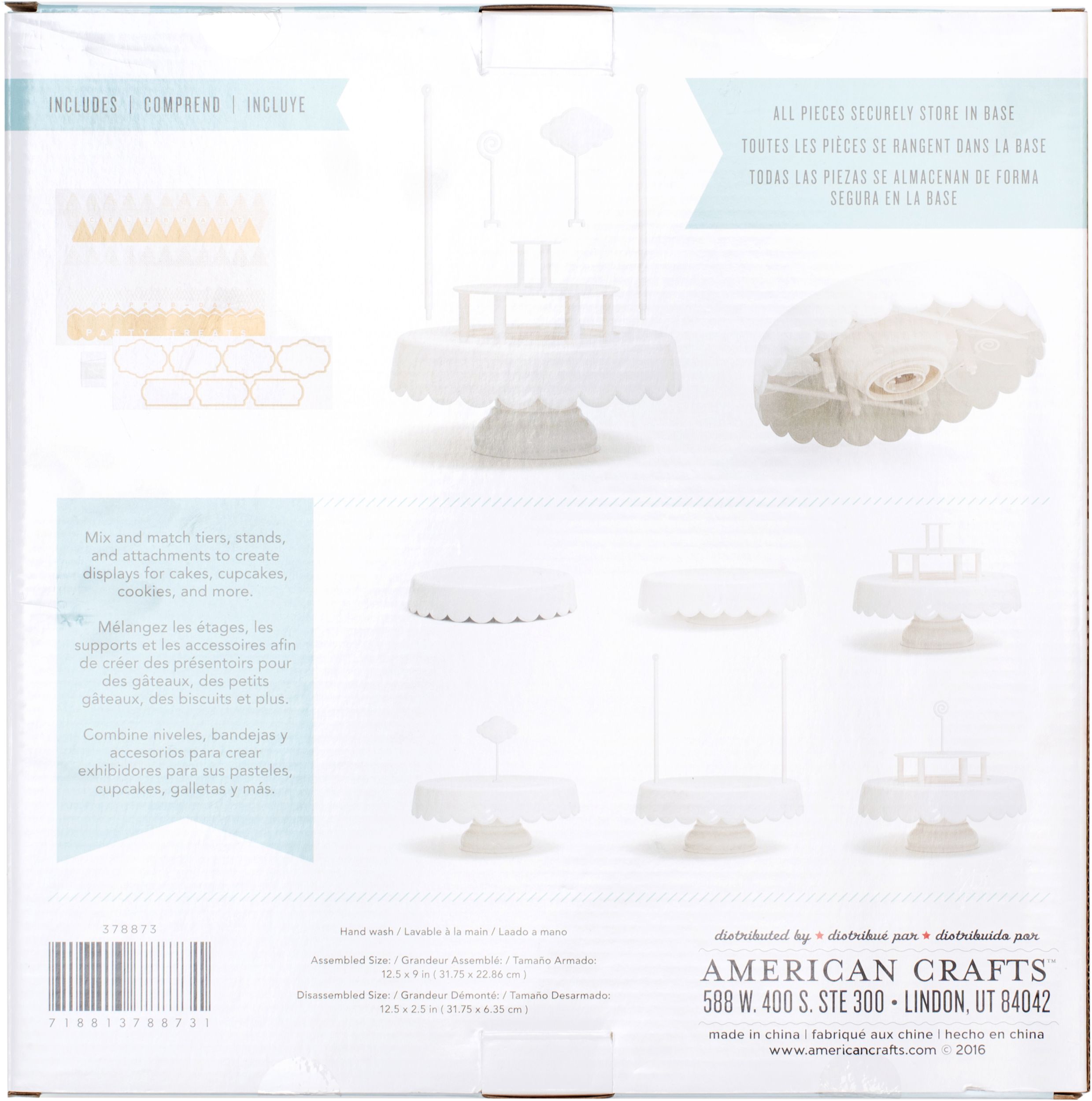White Cake Stand, 12-in Back_Flat