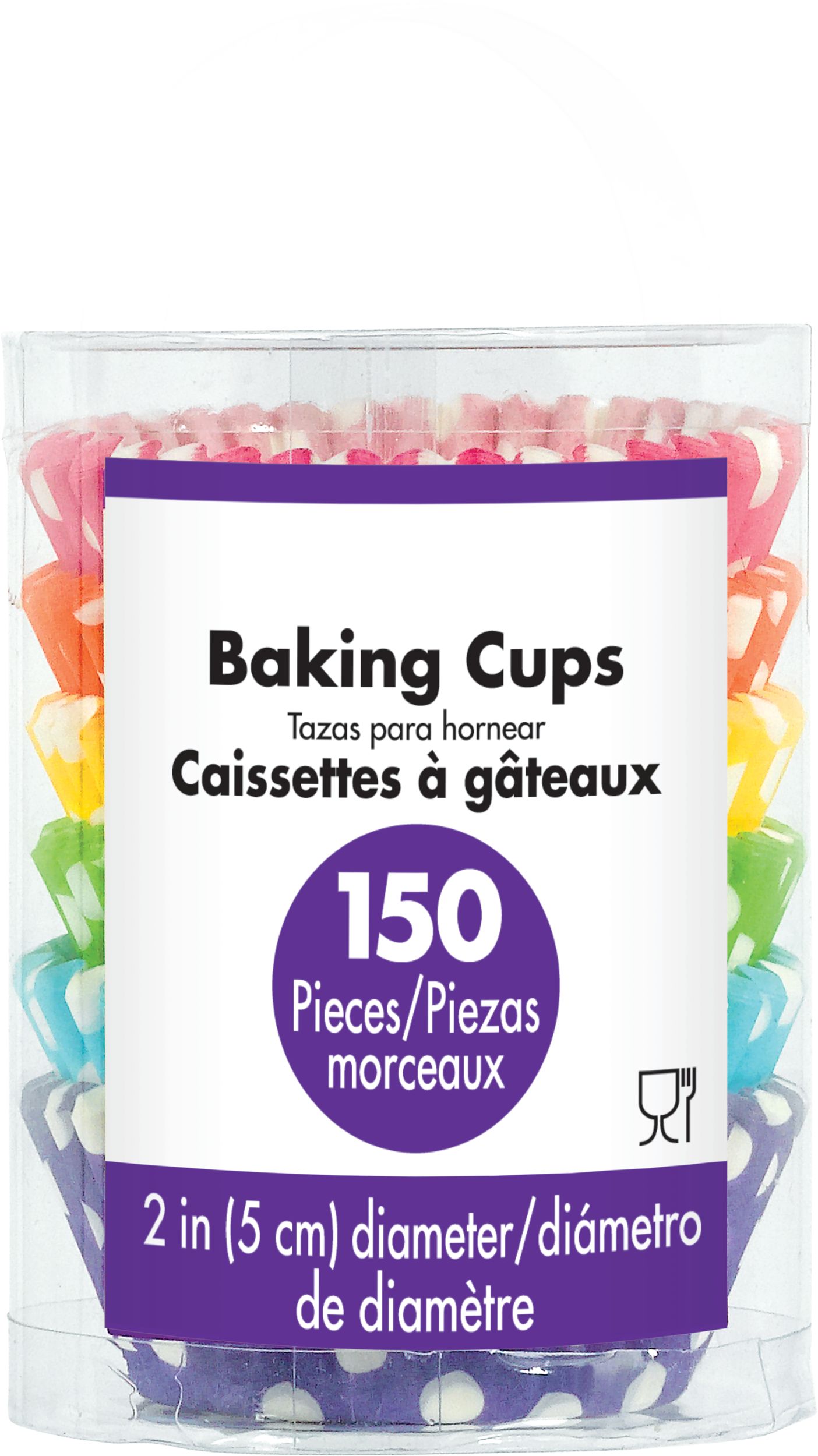Rainbow Polka Dot Baking Cups, 150-ct Front_Flat