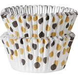 Polka Dot Foil Baking Cups, Black/Gold, 48-pk Composite_or_Mixed