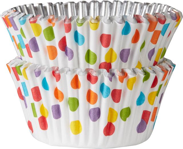 Colourful Polka Dot Foil Baking Cups, 48-pk Front_Elevated