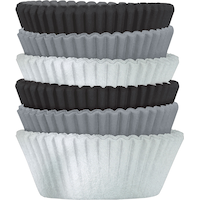 Black & Silver Baking Cups, 150-ct Front_Flat