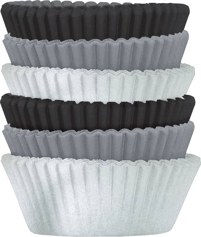 Black & Silver Baking Cups, 150-ct Front_Flat