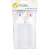 Wilton Plastic Squeeze Bottles, Clear, 6-oz, 2-pk, for Sauce/Condiment Container Front_Flat