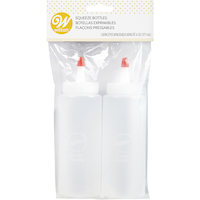 Wilton Plastic Squeeze Bottles, Clear, 6-oz, 2-pk, for Sauce/Condiment Container Front_Flat