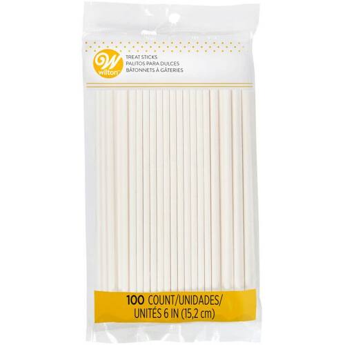 Wilton Lollipop & Cake Pop Stick, White, 6-in, 100-pk, for Baking/Cake Decoration