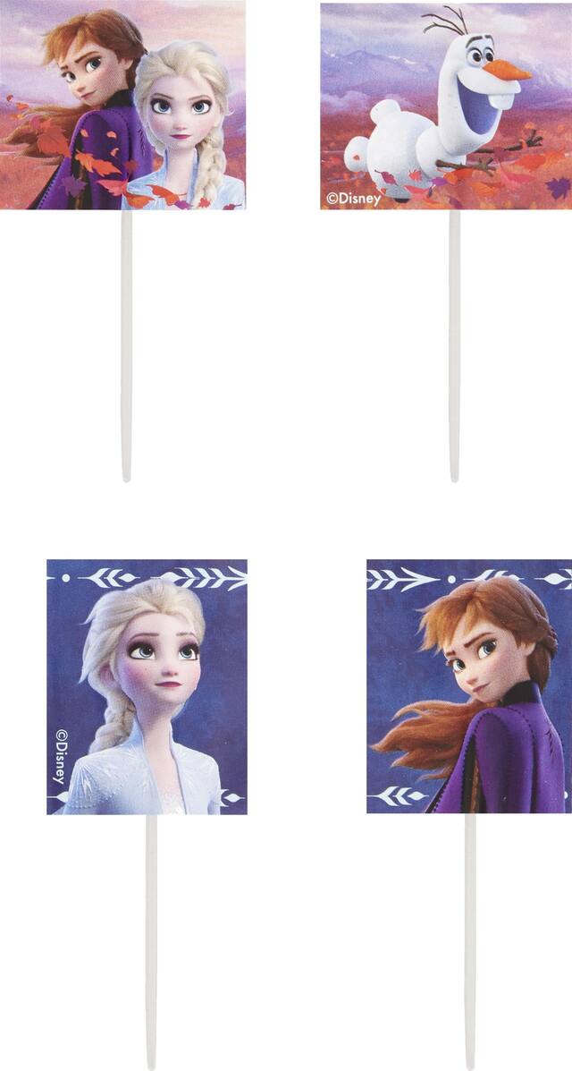 Disney Frozen Elsa & Anna Wilton Treat Party Picks, Blue/Purple, 3-in, 24-pk, for Birthday Party Composite_or_Mixed