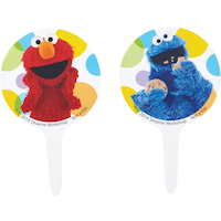 Wilton Seasme Street Fun Picks Cupcake Toppers, 3-in, 12-pk Front_Flat