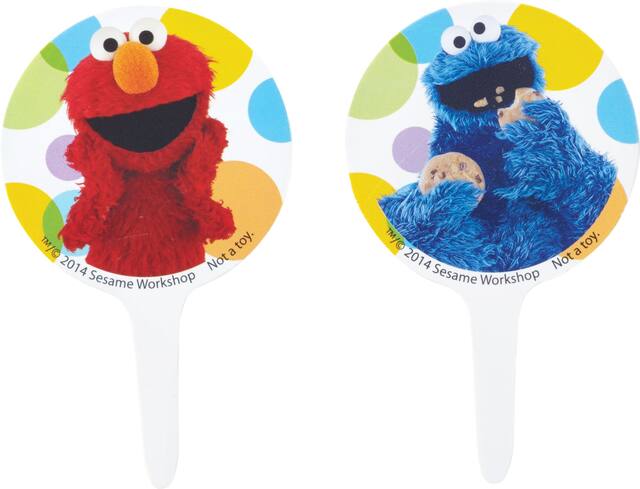 Pics décoratifs amusants de petits gâteaux Sesame Street Wilton, 3&nbsp;po, paq. 12 Front_Flat