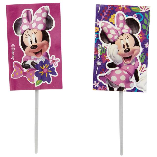 Disney Minnie Mouse Wilton Treat Party Picks, Pink, 3-in, 24-pk, for Birthday Party Front_Flat