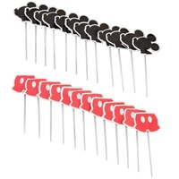 Cure-dents décoratifs pour friandises Wilton Disney Mickey Mouse, noir/rouge, 3 po, paq. 24, pour fête d'anniversaire Front_Flat