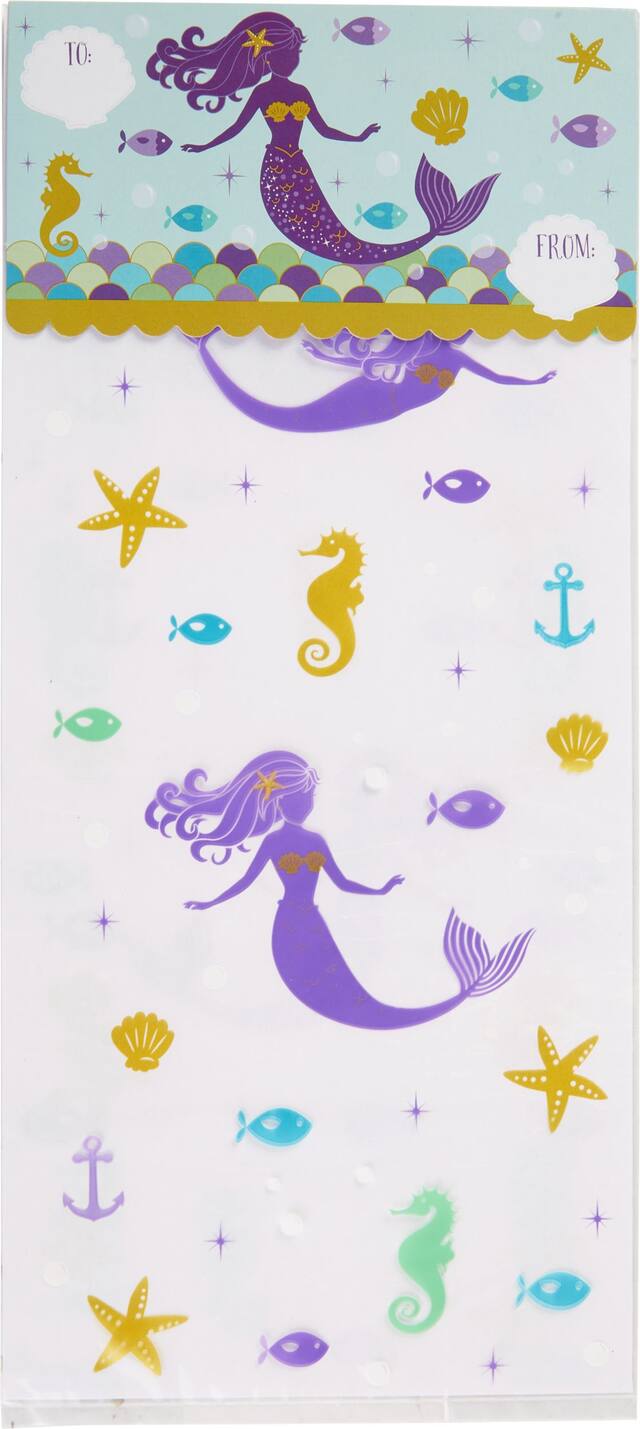 Wishful Mermaid Treat Bag Kit, 20-ct Overhead_Flat