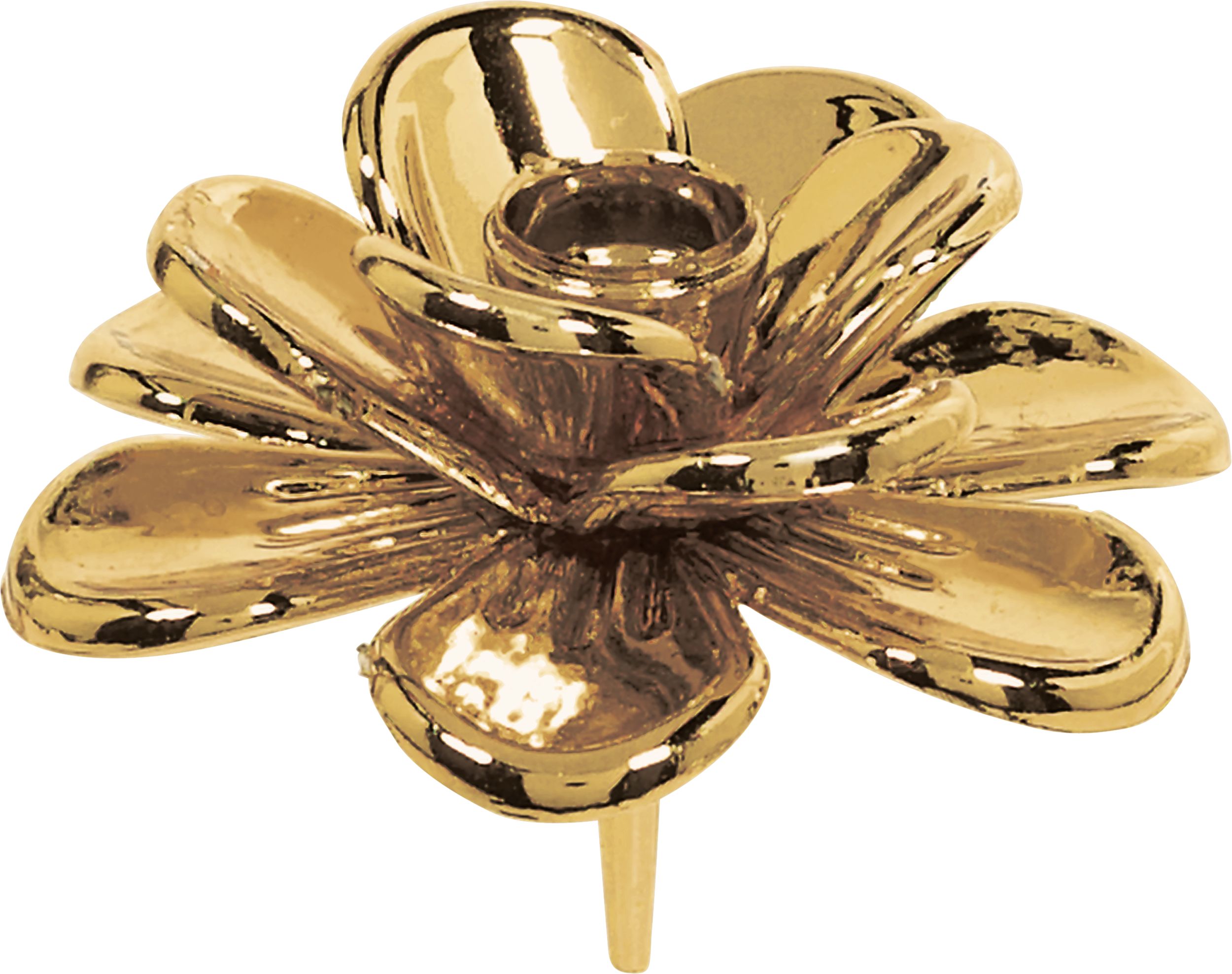 Gold Flower Candle Holder Cake Toppers, 10-pk CloseUp