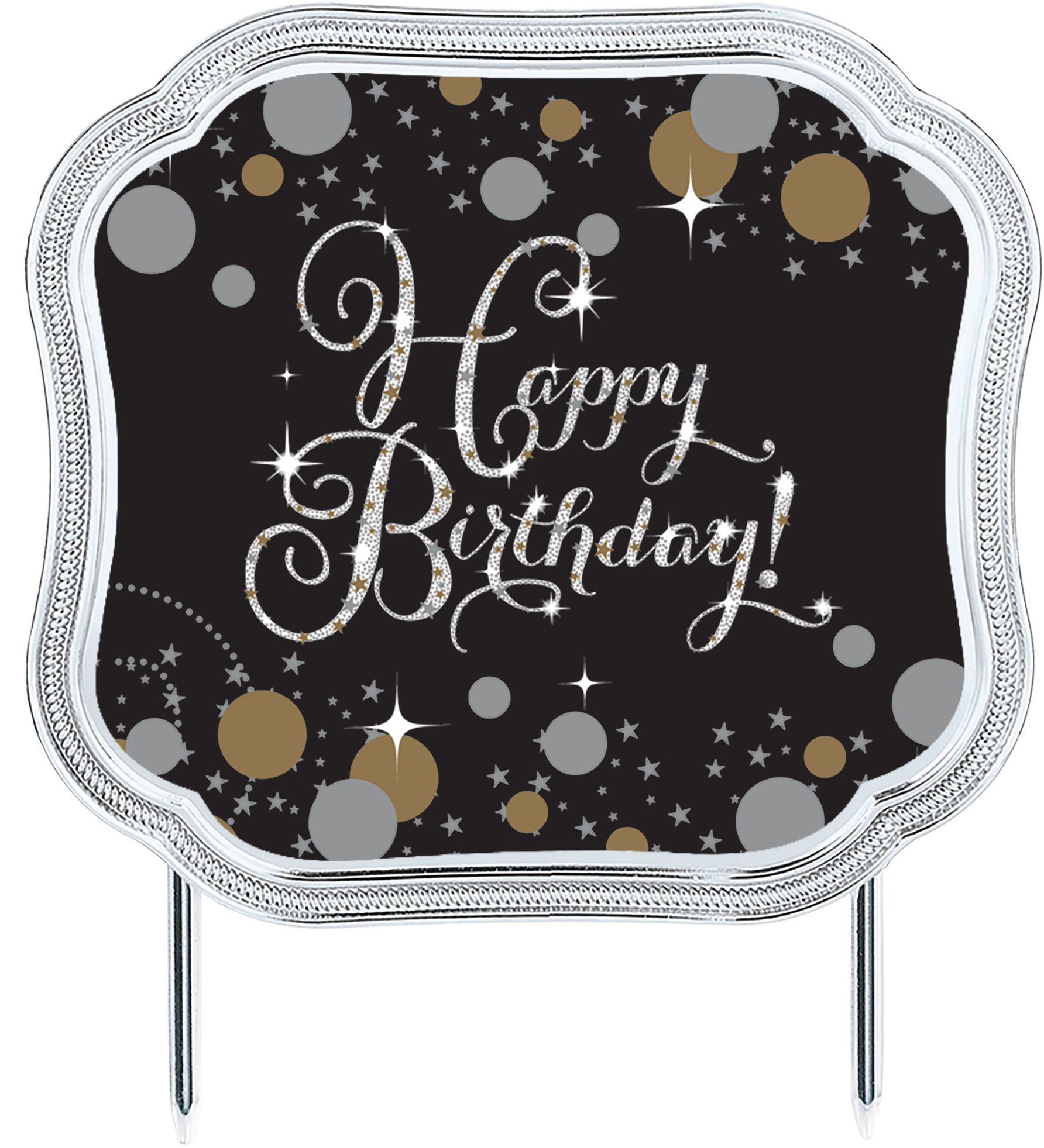Sparkling Celebration Birthday Cake Topper Kit Front_Flat
