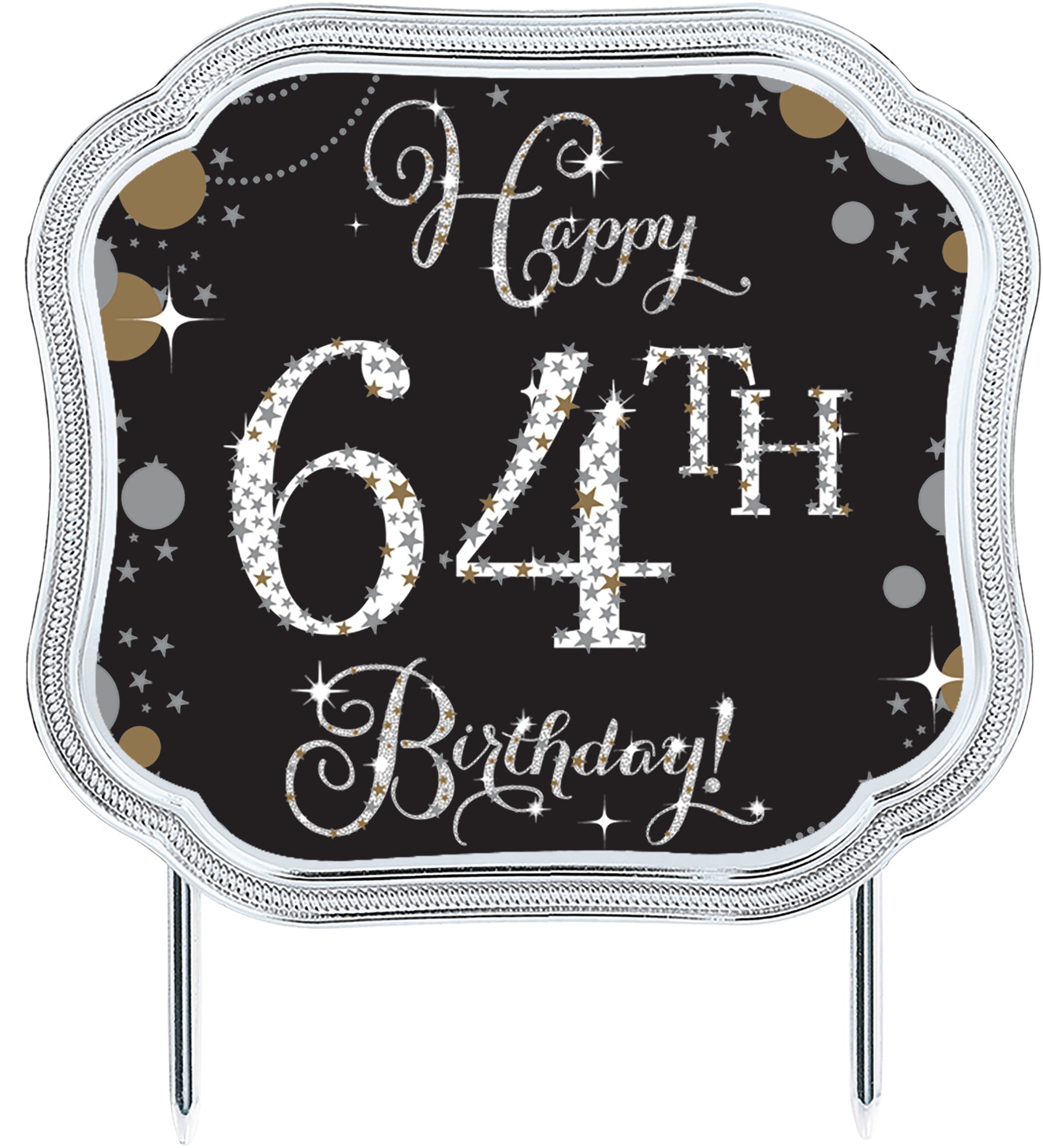 Sparkling Celebration Birthday Cake Topper Kit Front_Flat