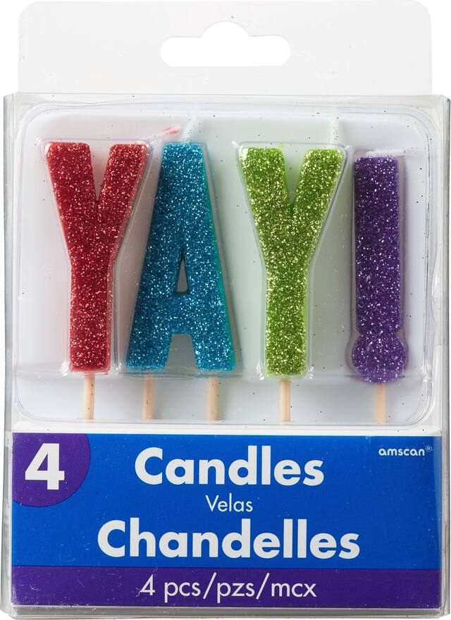 Bougies sur pique Yay! étincelant, paq. 4 Front_Flat