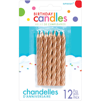 Rose Gold Birthday Candles, 12-pk Front_Flat