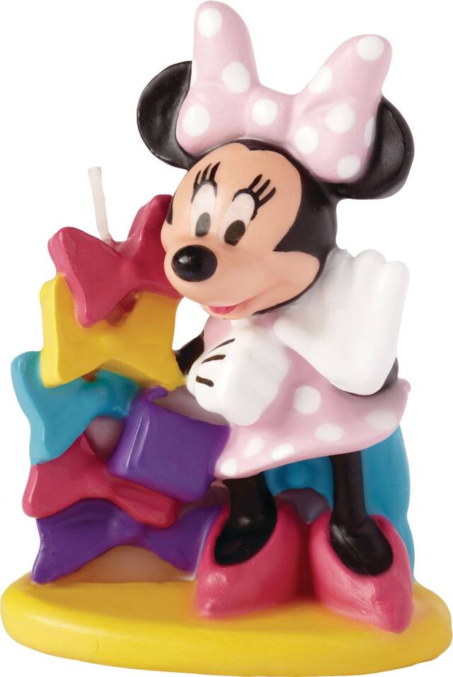 Disney Minnie Mouse Wilton Wax Candle, Pink, 3-in, for Birthday Party Front_Flat