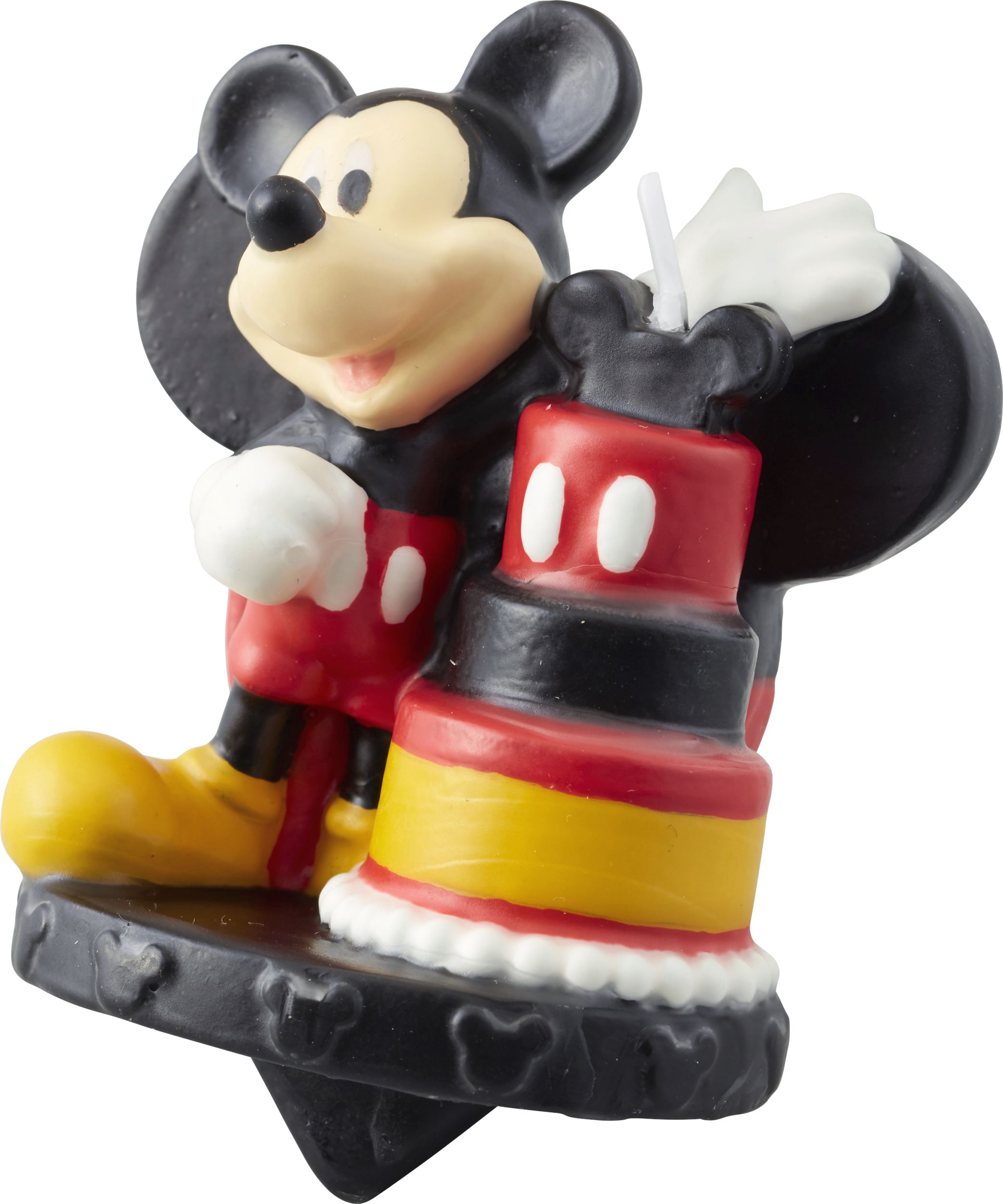 Disney Mickey Mouse Wilton Wax Candle, Black/Red, 3-in, for Birthday Party Front_Angled_Left
