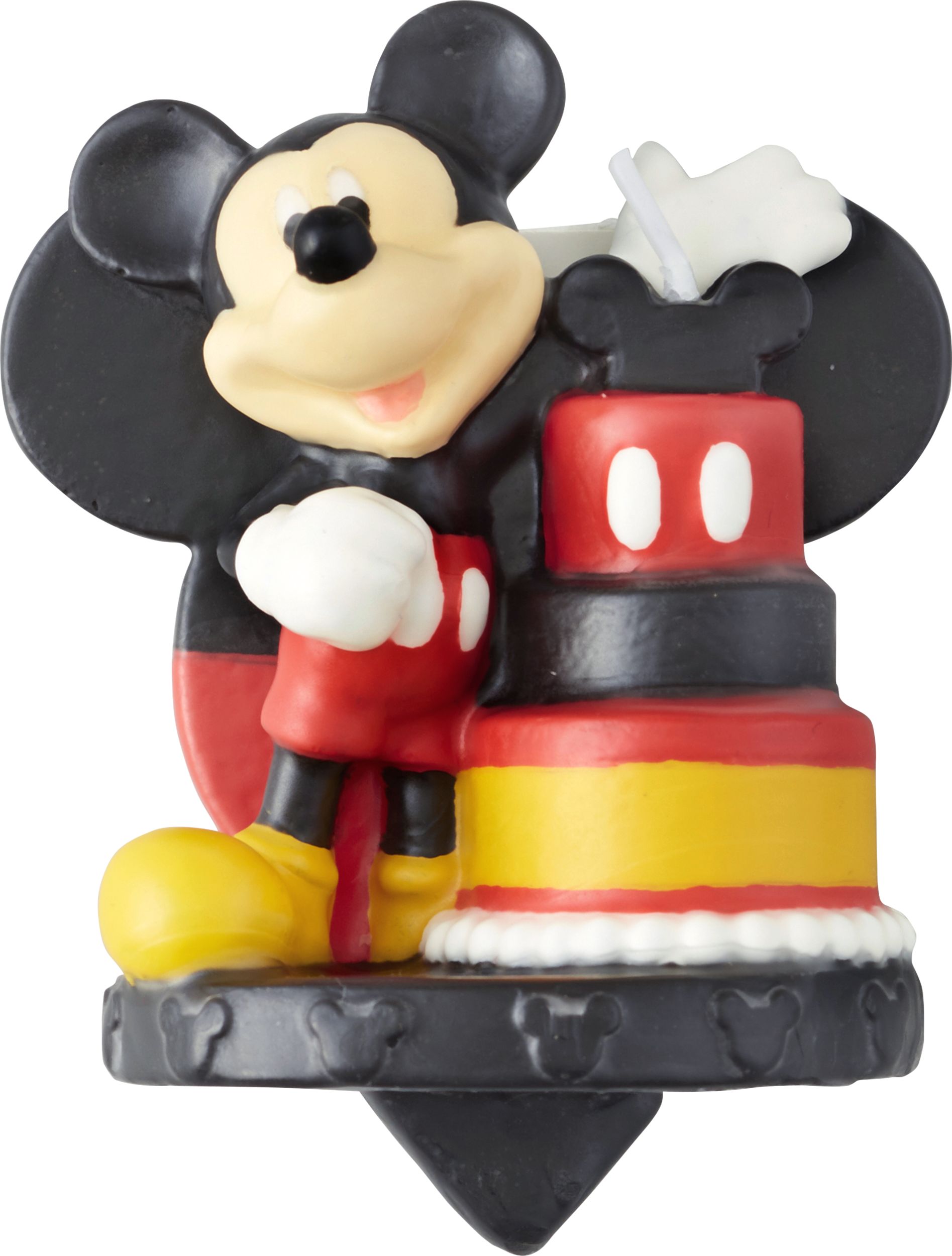 Disney Mickey Mouse Wilton Wax Candle, Black/Red, 3-in, for Birthday Party Front_Flat