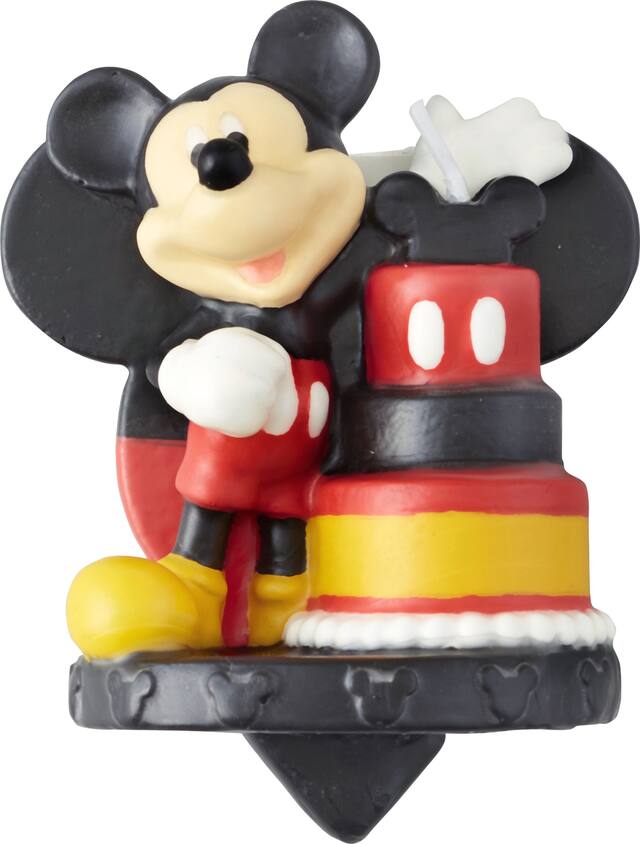 Disney Mickey Mouse Wilton Wax Candle, Black/Red, 3-in, for Birthday Party Front_Flat